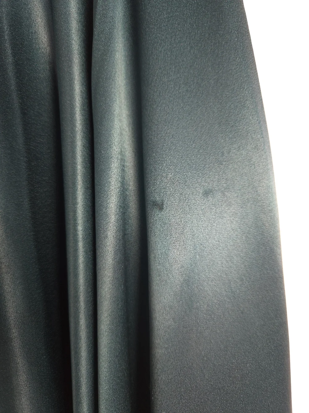 Vintage YSL Rive Gauche Satin High Low Skirt FR 40 Teal Emerald Asymmetric Rare